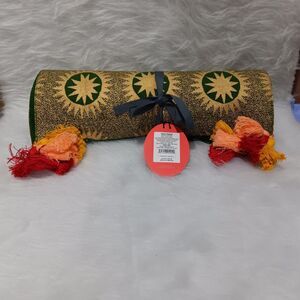 Jungalow Table Runner  gold green  14"h x 72" w